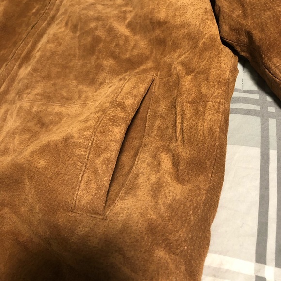 SOLD!! Boston Harbour Outdoorwear L suede camel colored zip coat! pockets lined - Picture 6 of 13